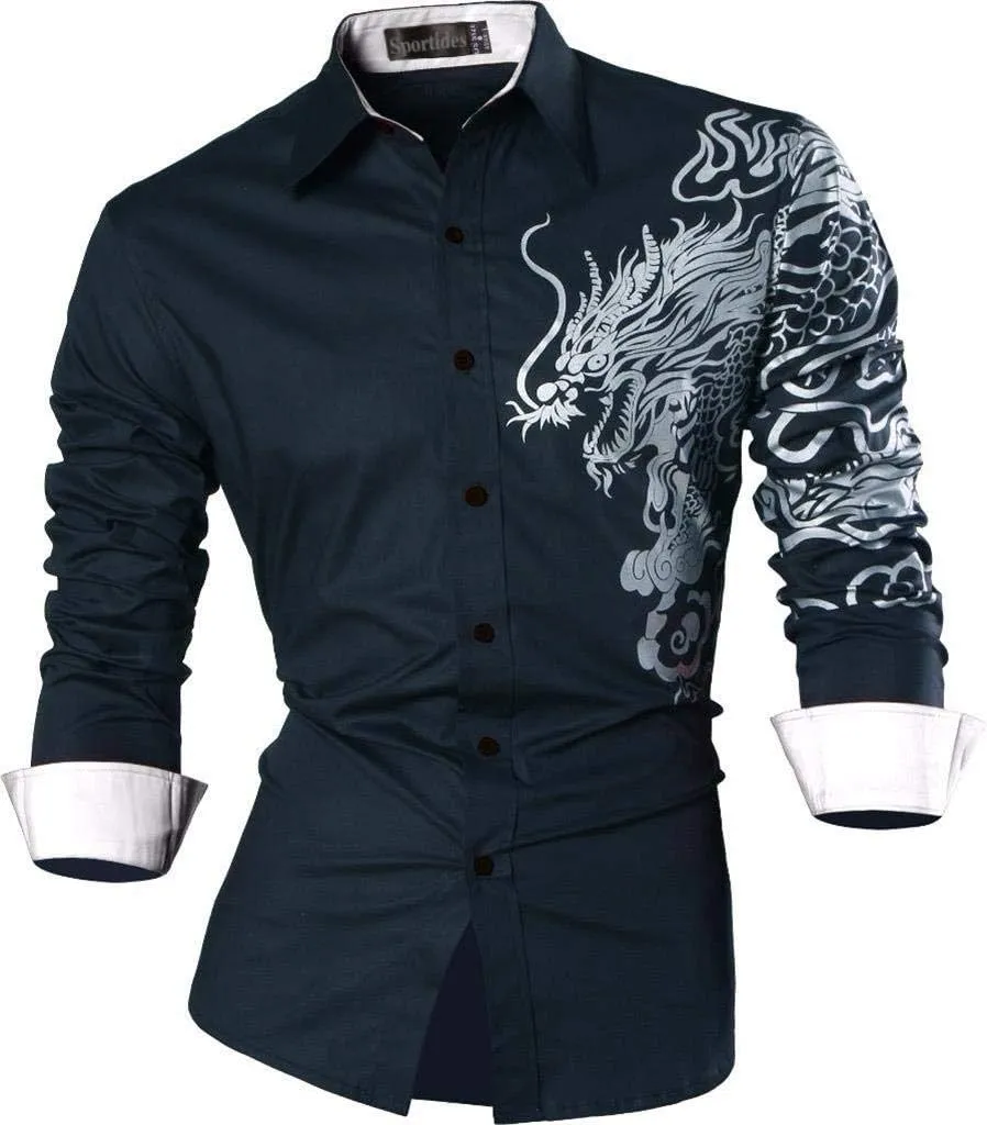 Men's Slim Fit Long Sleeves Casual Button Down Dress Shirts JZS041