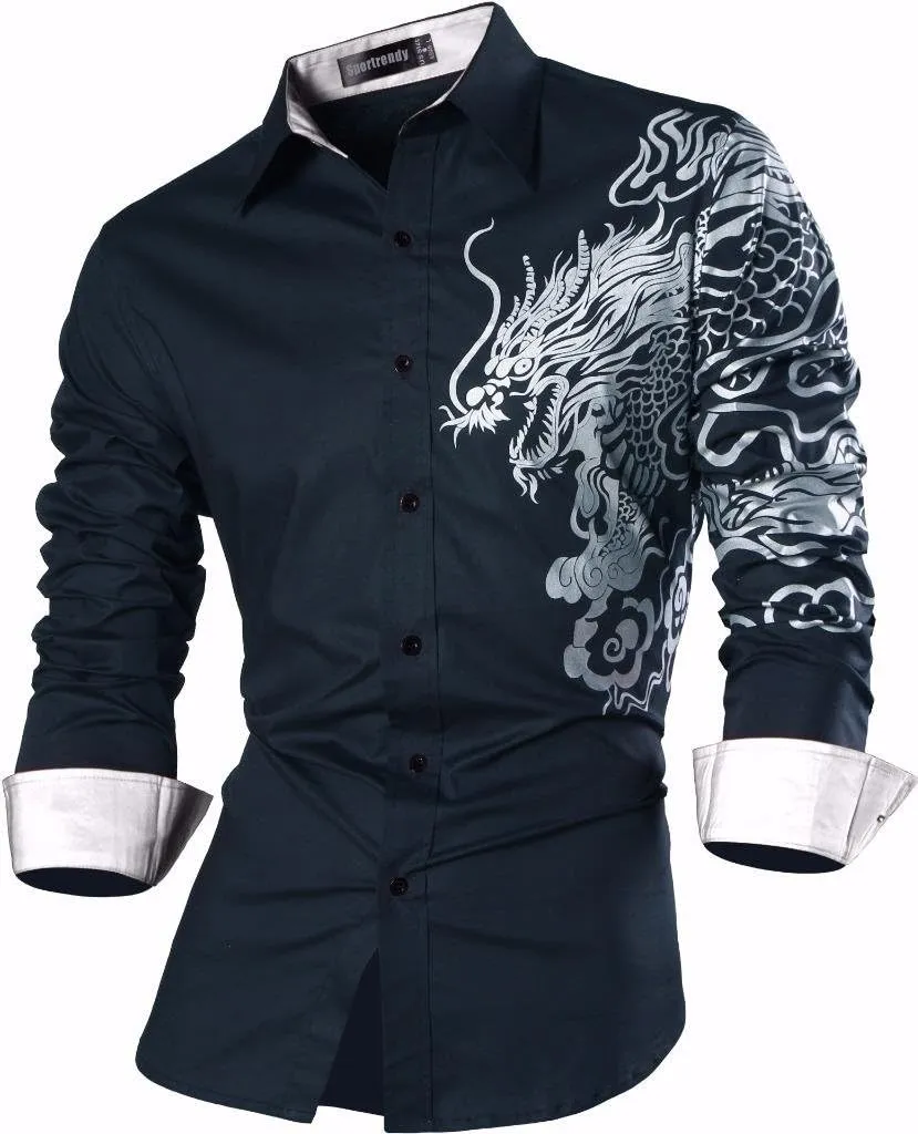 Men's Slim Fit Long Sleeves Casual Button Down Dress Shirts JZS041