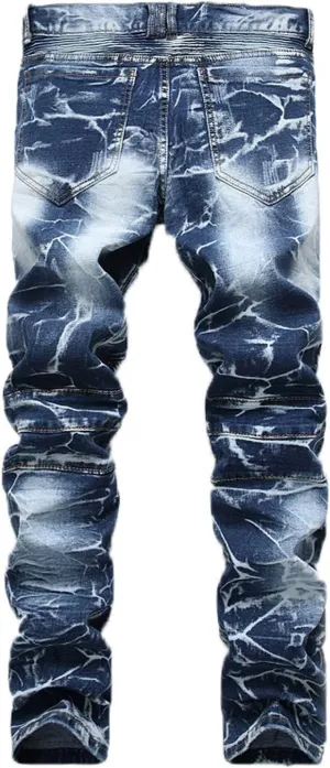 Men's Slim Fit Stretch Jeans Ripped Skinny Jeans Distressed Straight Leg Fashion Denim Pants Distressed Biker Jeans