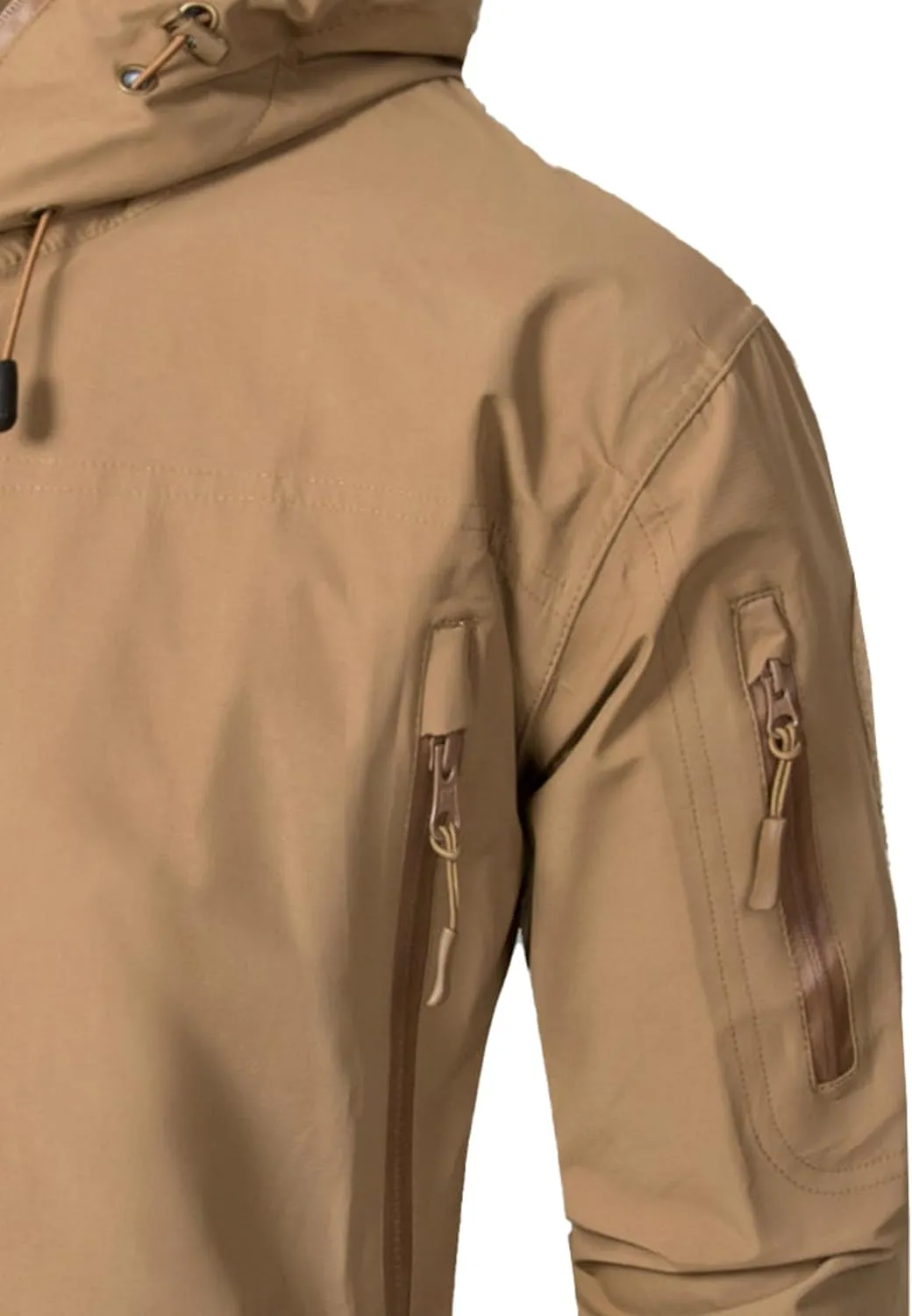 Men’s Softshell Waterproof Hood Jacket Hiking Windbreaker Hooded Jackets Lightweight Tactical Water Resistant Coats