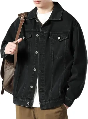 Men's Spring Fall Casual Slim Fit Trucker Cowboy Coat - Daily Loose Retro Trucker Slim Fit Casual Outerwear