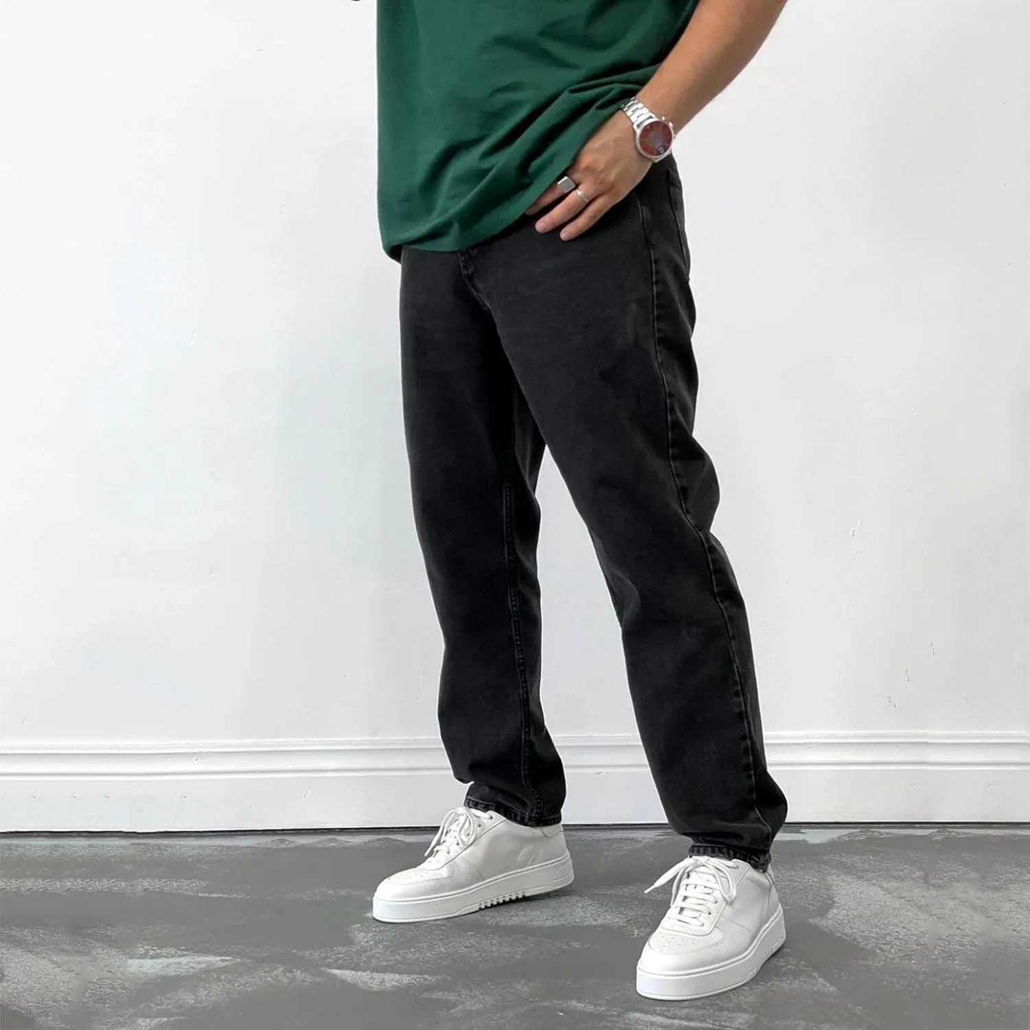 Men's Straight Leg Jeans - 2022 Stretch Fit Comfort Flared Retro Leg Denim Jeans Long Pants Trousers with Pocket