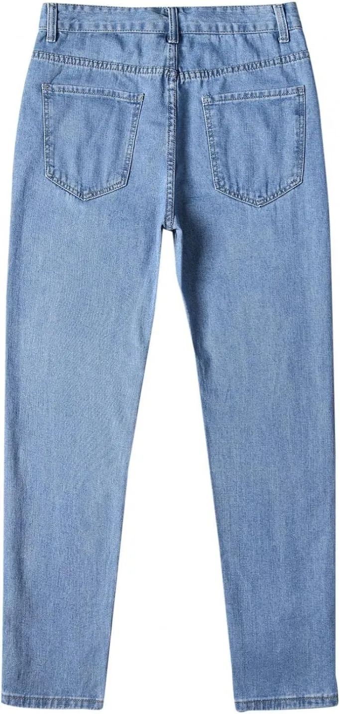 Men's Straight Leg Jeans - 2022 Stretch Fit Comfort Flared Retro Leg Denim Jeans Long Pants Trousers with Pocket