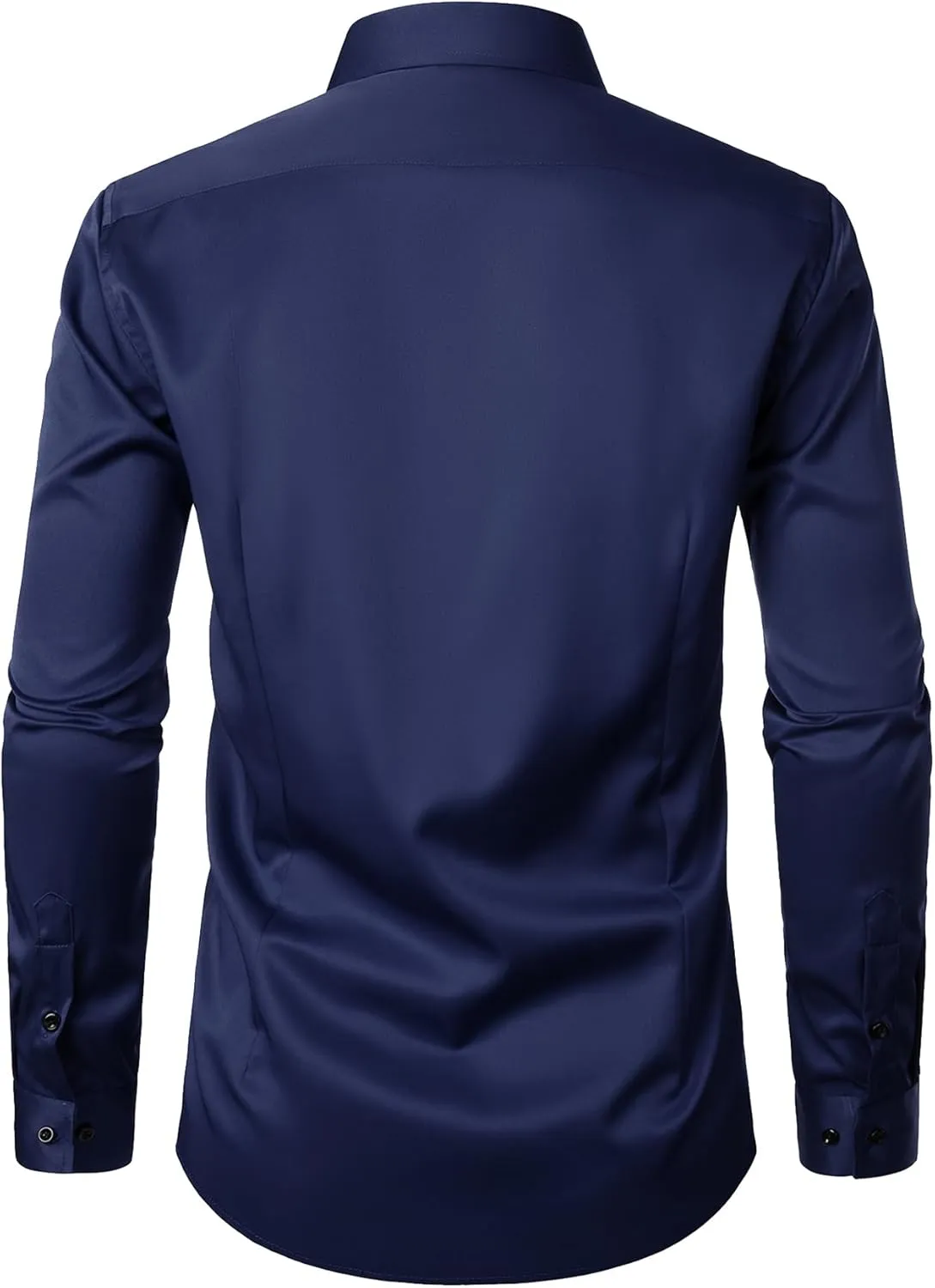 Men's Stretch Wrinkle Free Dress Shirts Formal Prom Wedding Slim Fit Long Sleeve Button Down Shirts