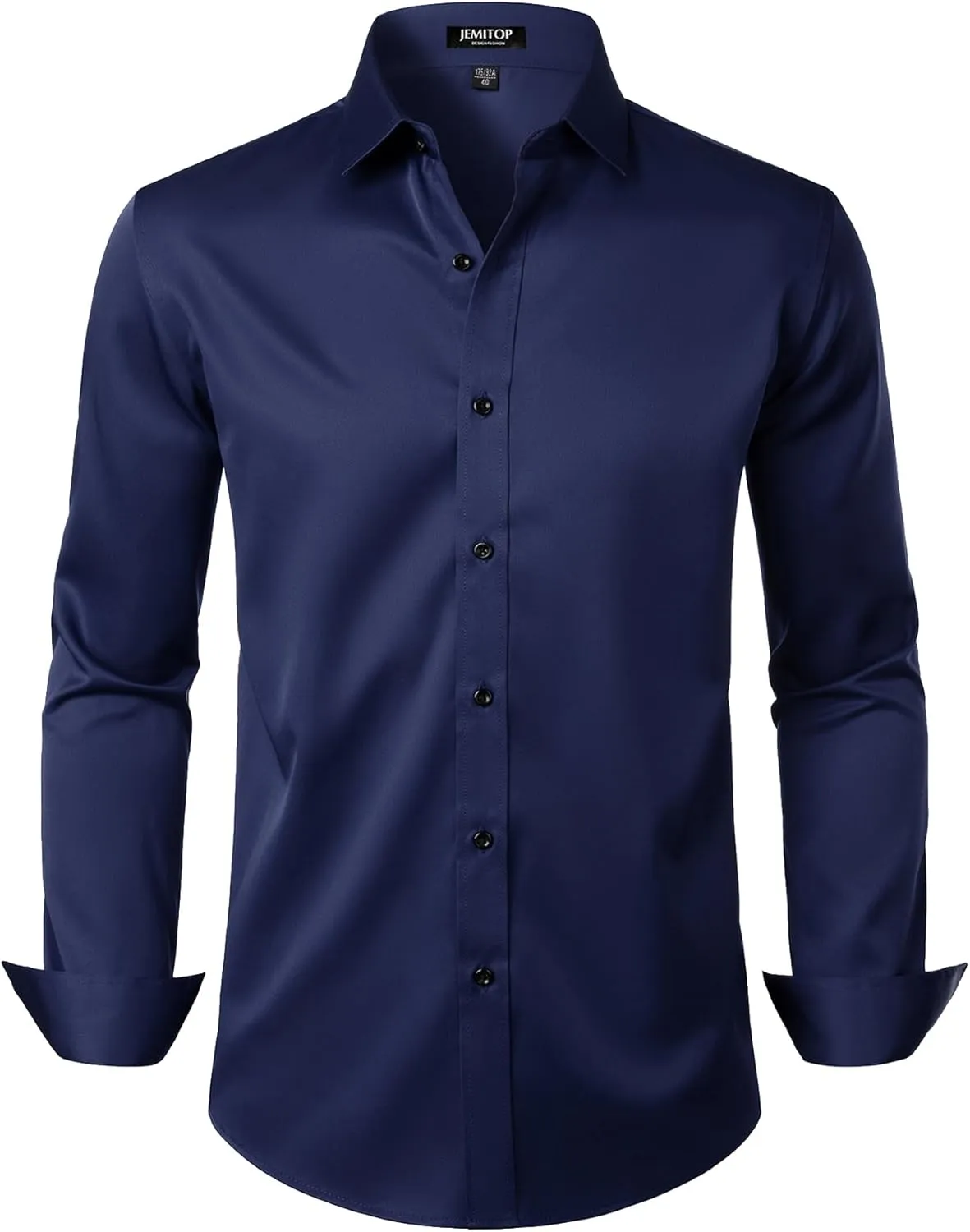 Men's Stretch Wrinkle Free Dress Shirts Formal Prom Wedding Slim Fit Long Sleeve Button Down Shirts