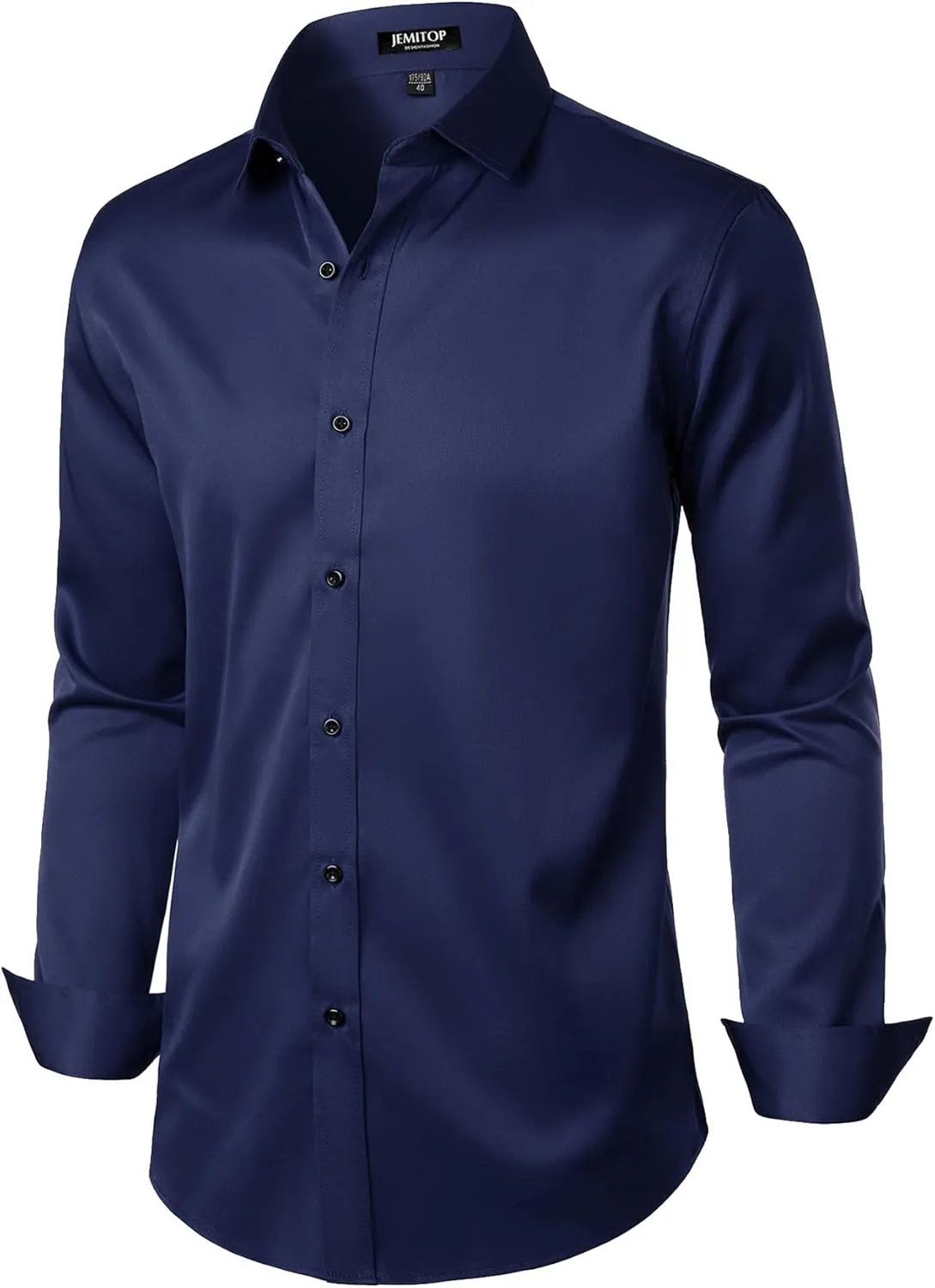 Men's Stretch Wrinkle Free Dress Shirts Formal Prom Wedding Slim Fit Long Sleeve Button Down Shirts