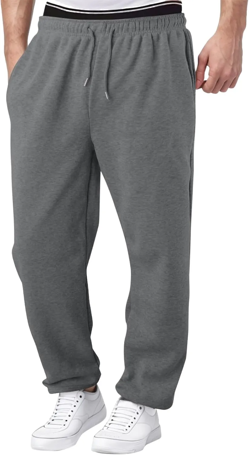 Mens Sweatpants Joggers, Joggers for Men, Men's Fleece Athletic Sweatpants for Men Loose Fit Active Sweatpants with Pockets