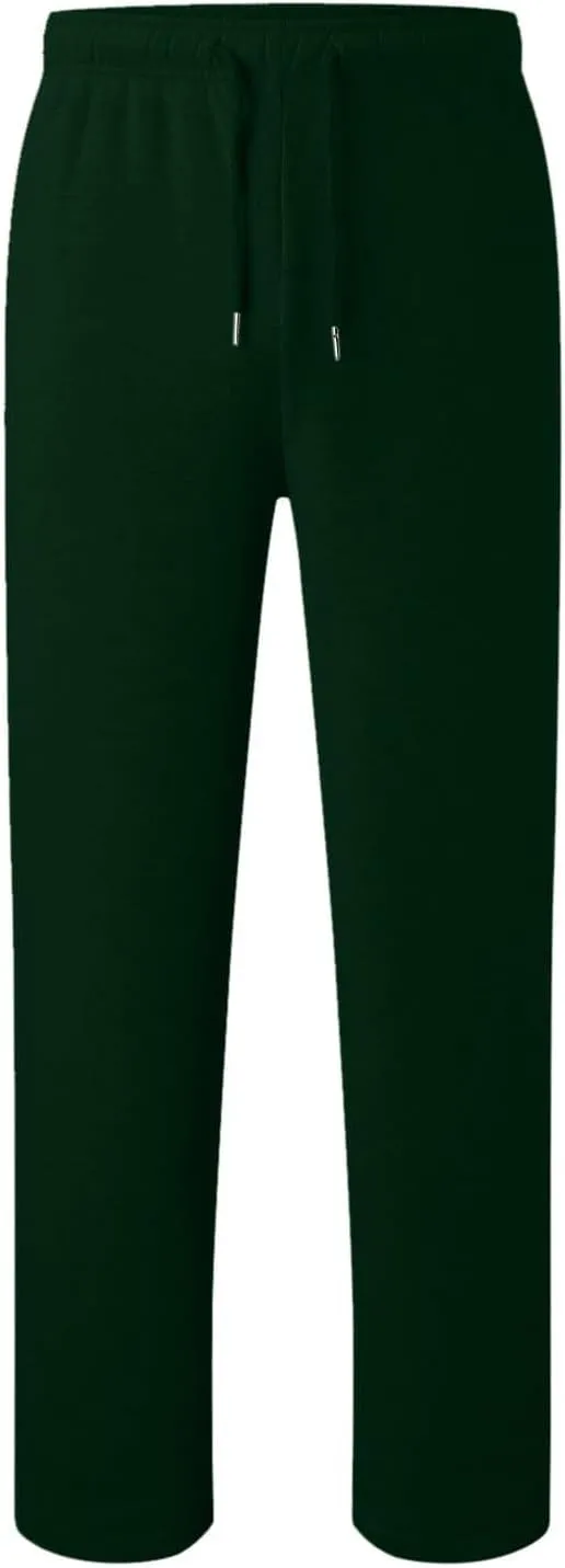 Mens Sweatpants Open Bottom Relaxed Fit Tall Fleece Jogger Sweatpants with Pockets Baggy Gym Athletic Sweat Pants