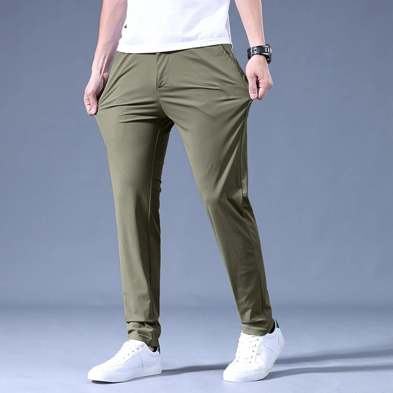 Men's Sweatpants with Zipper Pockets Relaxed Fit Hiking Joggers Athletic Workout Sport Trousers for Men Sport