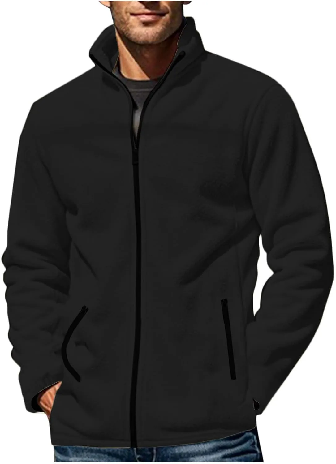 Men's Tactical Jackets Softshell Polar Fleece Lined Lightweight Coats with Pockets Water Resistant Outdoor Hiking