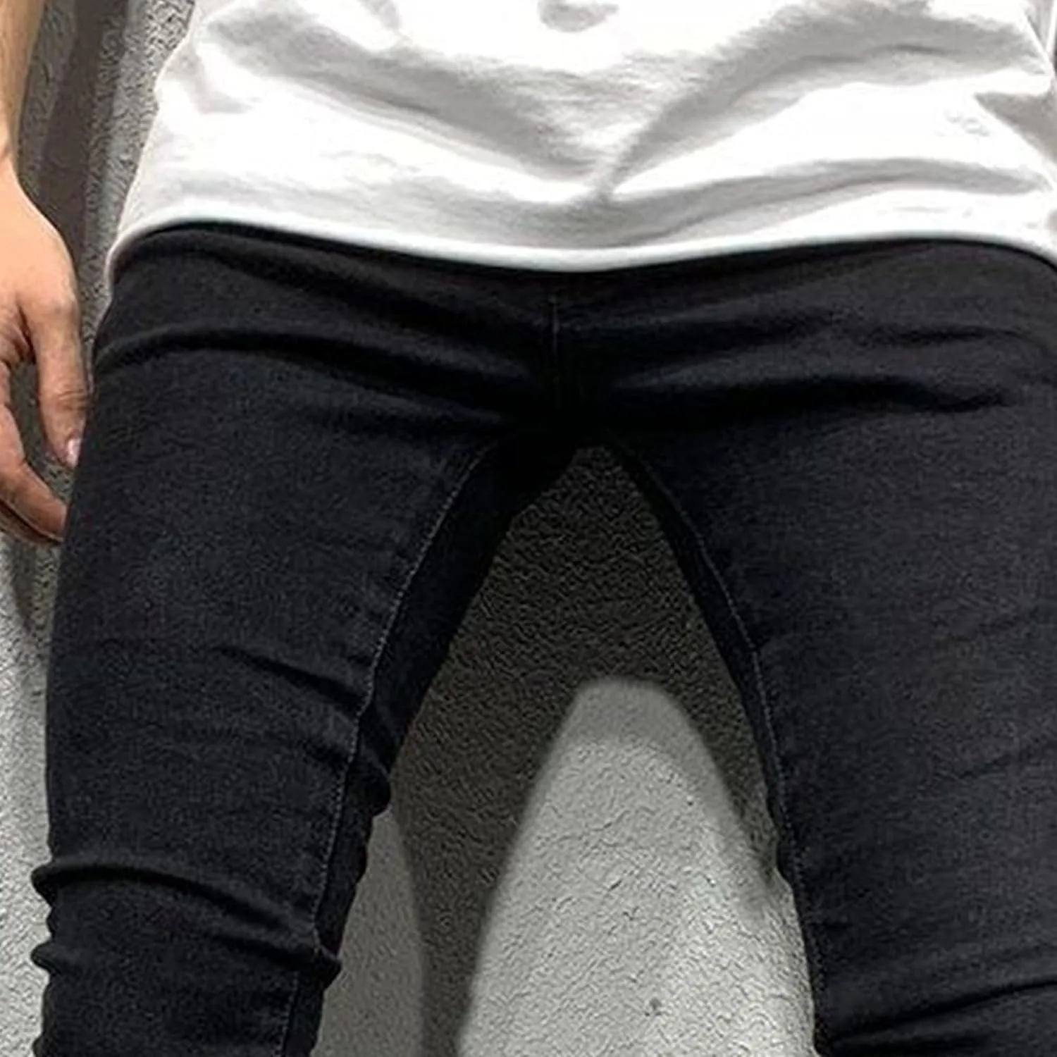 Men's Taper Skinny Fit Stretch Denim Pants Classic Comfort Regular Fit Jeans Casual Washed Jeans Pants