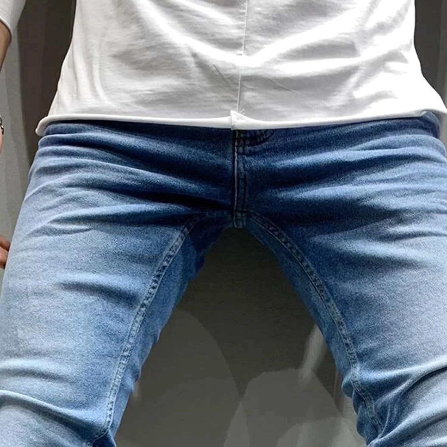 Men's Taper Skinny Fit Stretch Denim Pants Classic Comfort Regular Fit Jeans Casual Washed Jeans Pants