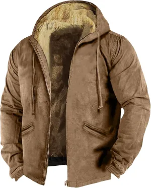 Men's Thick Sherpa Lined Zipper Fleece Hoodie Sweatshirt Winter Warm Jacket Coat Oversized Jackets For Men
