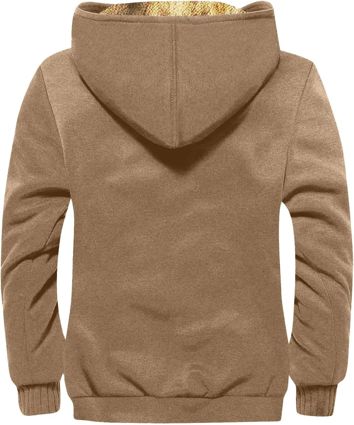 Men's Thick Sherpa Lined Zipper Fleece Hoodie Sweatshirt Winter Warm Jacket Coat Oversized Jackets For Men