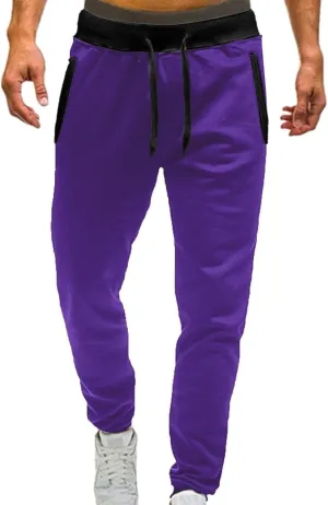 Mens Warm Fleece Sweatpants Winter Joggers Pants Sherpa Lined Athletic Sweatpants with Zipper Pockets