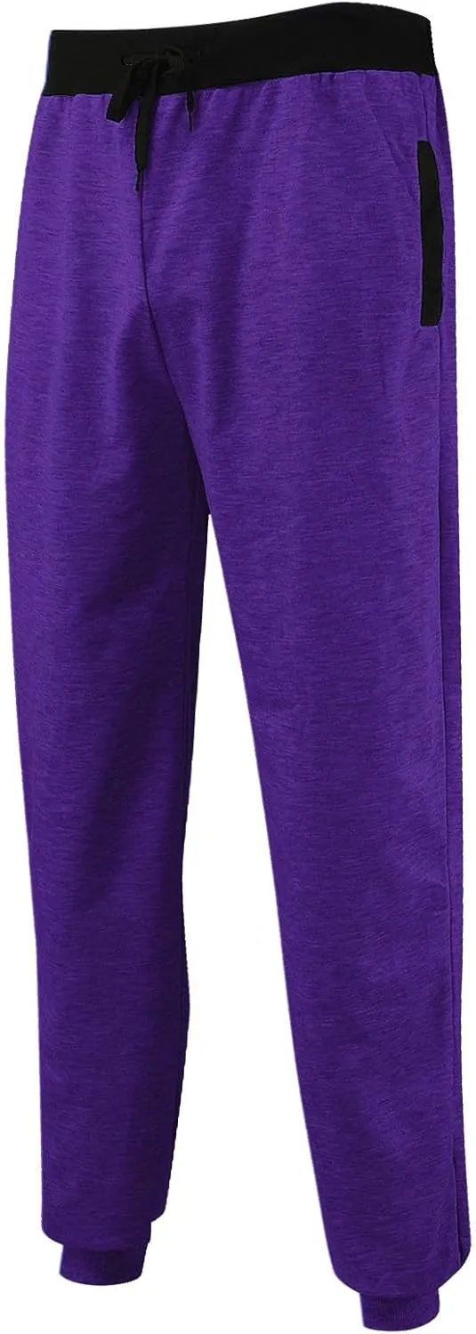 Mens Warm Fleece Sweatpants Winter Joggers Pants Sherpa Lined Athletic Sweatpants with Zipper Pockets