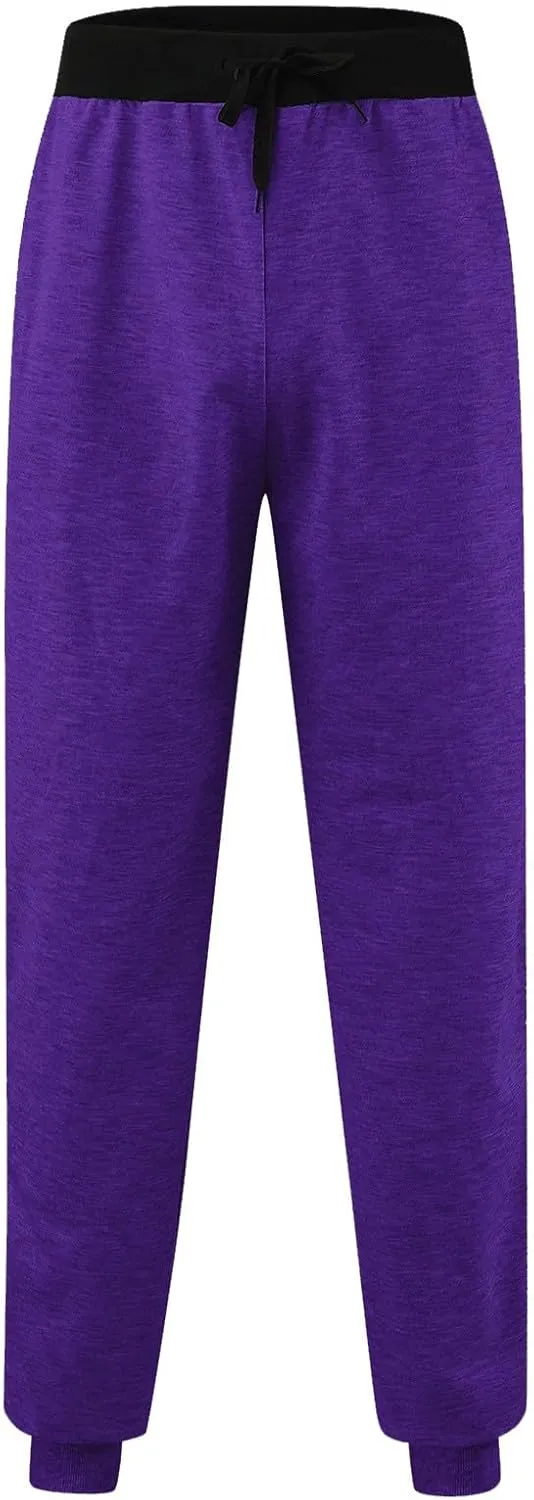 Mens Warm Fleece Sweatpants Winter Joggers Pants Sherpa Lined Athletic Sweatpants with Zipper Pockets
