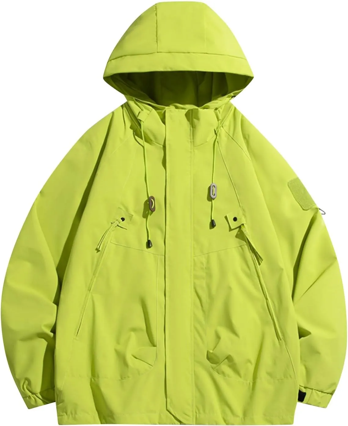 Mens Waterproof Lightweight Windbreaker Jacket Long Sleeve Water-Resistant Raincoat Softshell Hooded Jacket