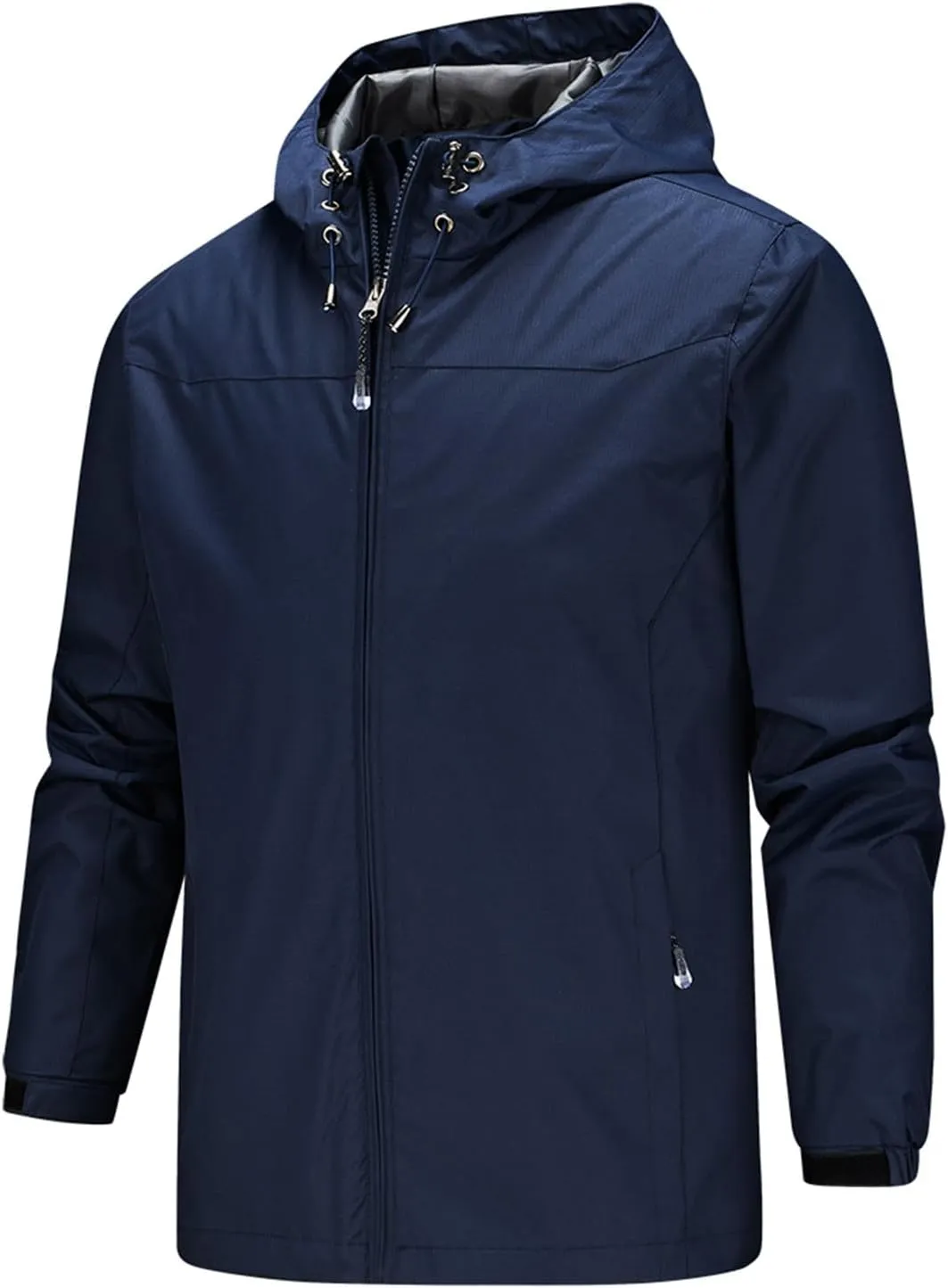 Mens Waterproof Rain Jacket Fall Lightweight Packable Breathable Hooded Raincoat Windproof Durable For Hiking Travel