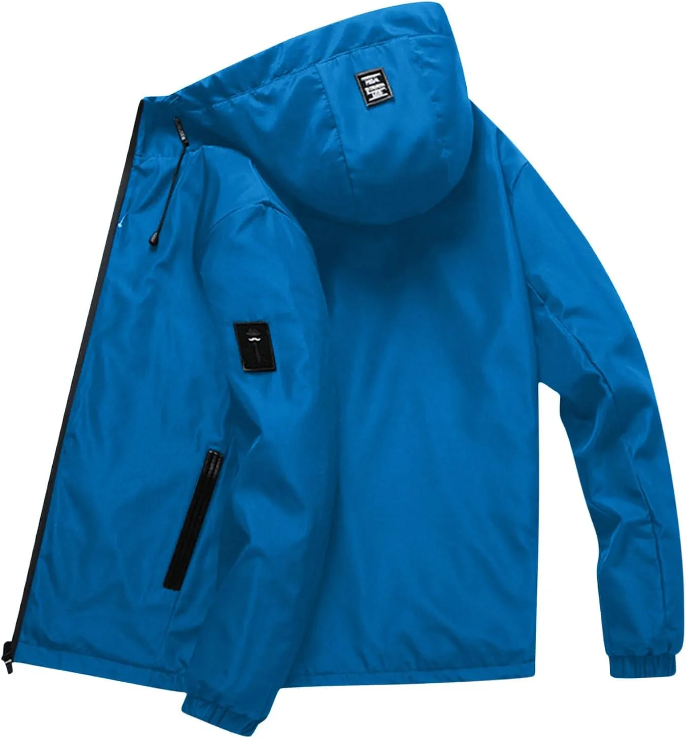 Men's Windbreaker Jacket with Zipper Pockets Lightweight Water Resistant Softshell Jackets Coat for Travel Hiking