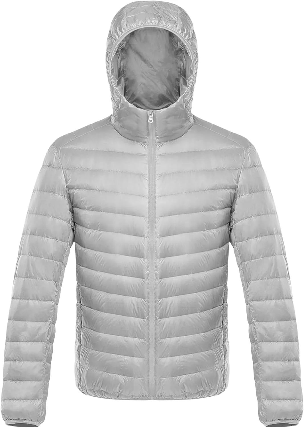 Men's Winter Hooded Puffer Jacket Lightweight Packable Water-Resistant Insulated Warm Winter Coat with Thermal Properties