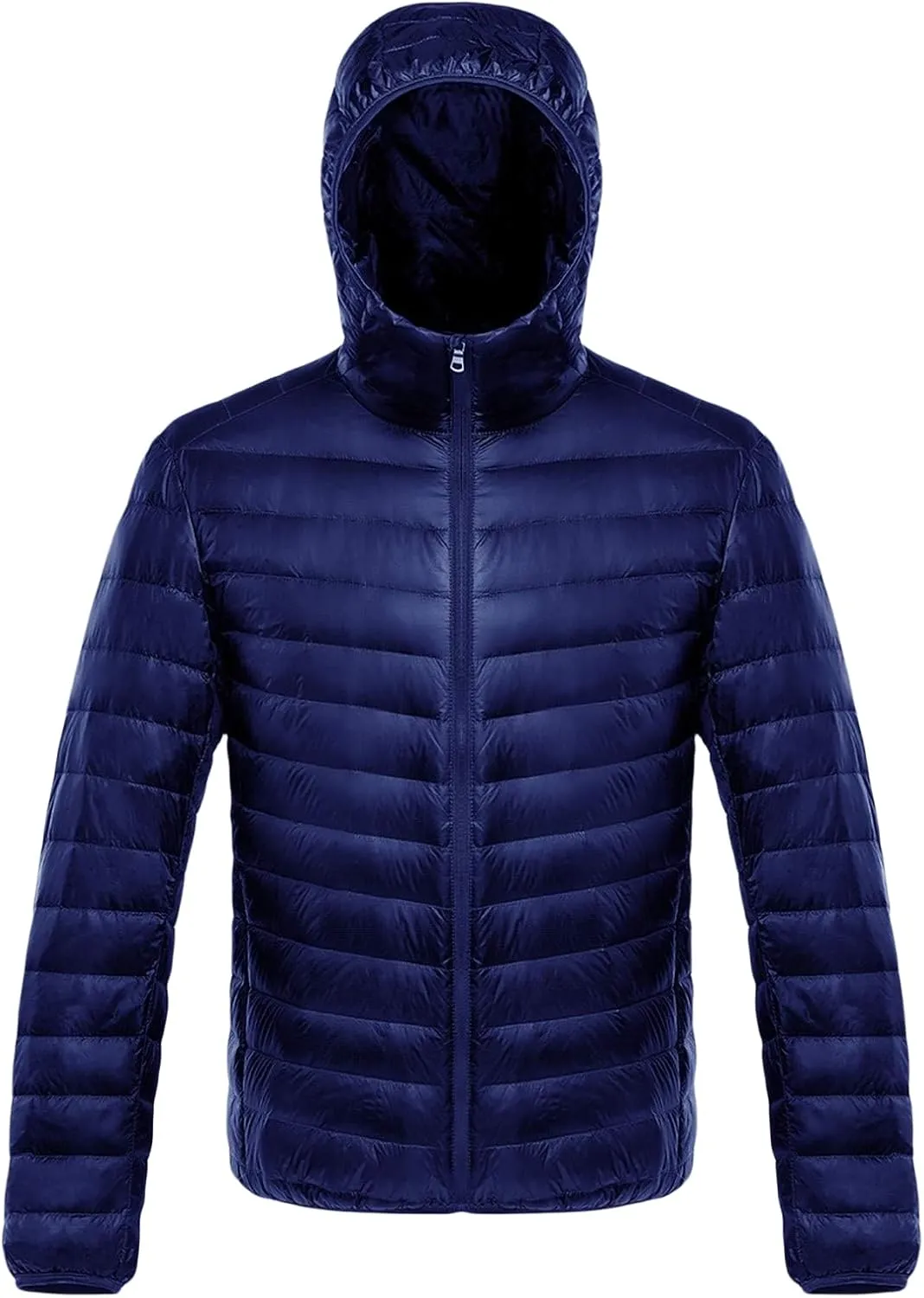 Men's Winter Hooded Puffer Jacket Lightweight Packable Water-Resistant Insulated Warm Winter Coat with Thermal Properties