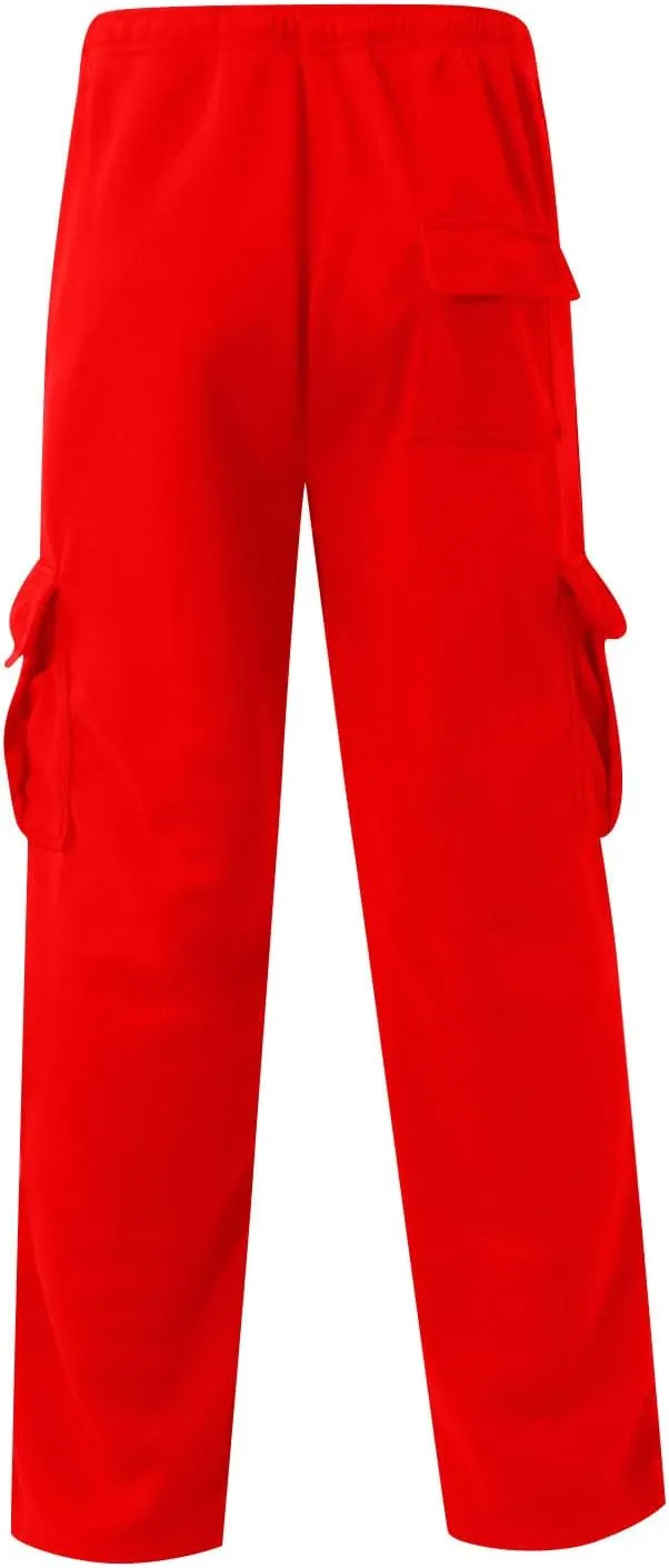 Men's Work Pants Elastic Bottom Sweatpants with Pockets, Relaxed Fit, Moisture Wicking, Breathable Pants, S-5XL