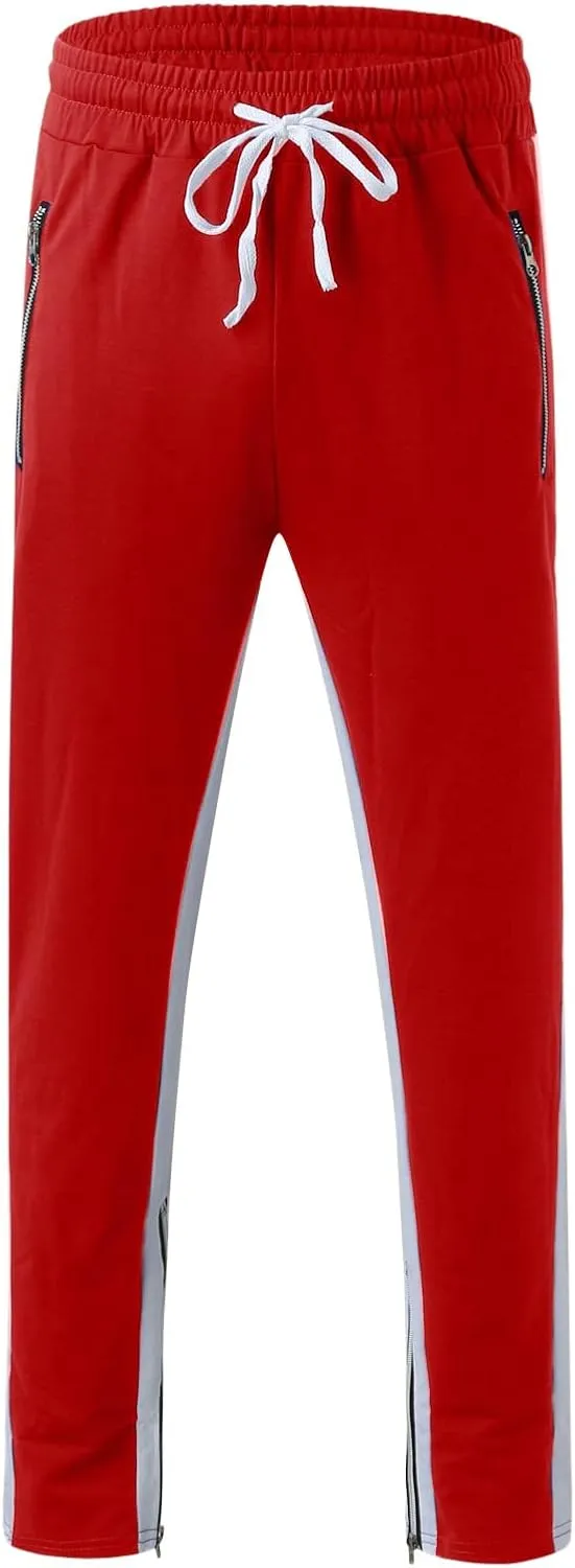 Mens Workout Cargo Sweatpants Baggy Big and Tall Jogger Sweatpants Cargo Joggers for Men Stretch Relaxed Fit Elastic