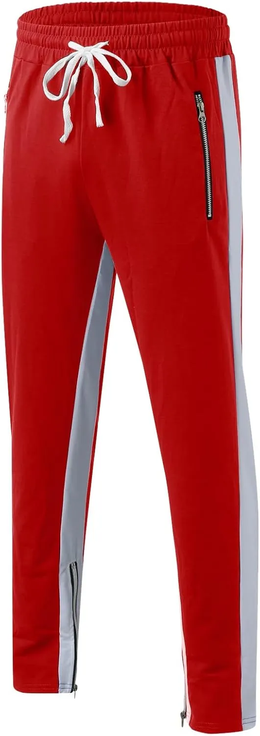 Mens Workout Cargo Sweatpants Baggy Big and Tall Jogger Sweatpants Cargo Joggers for Men Stretch Relaxed Fit Elastic