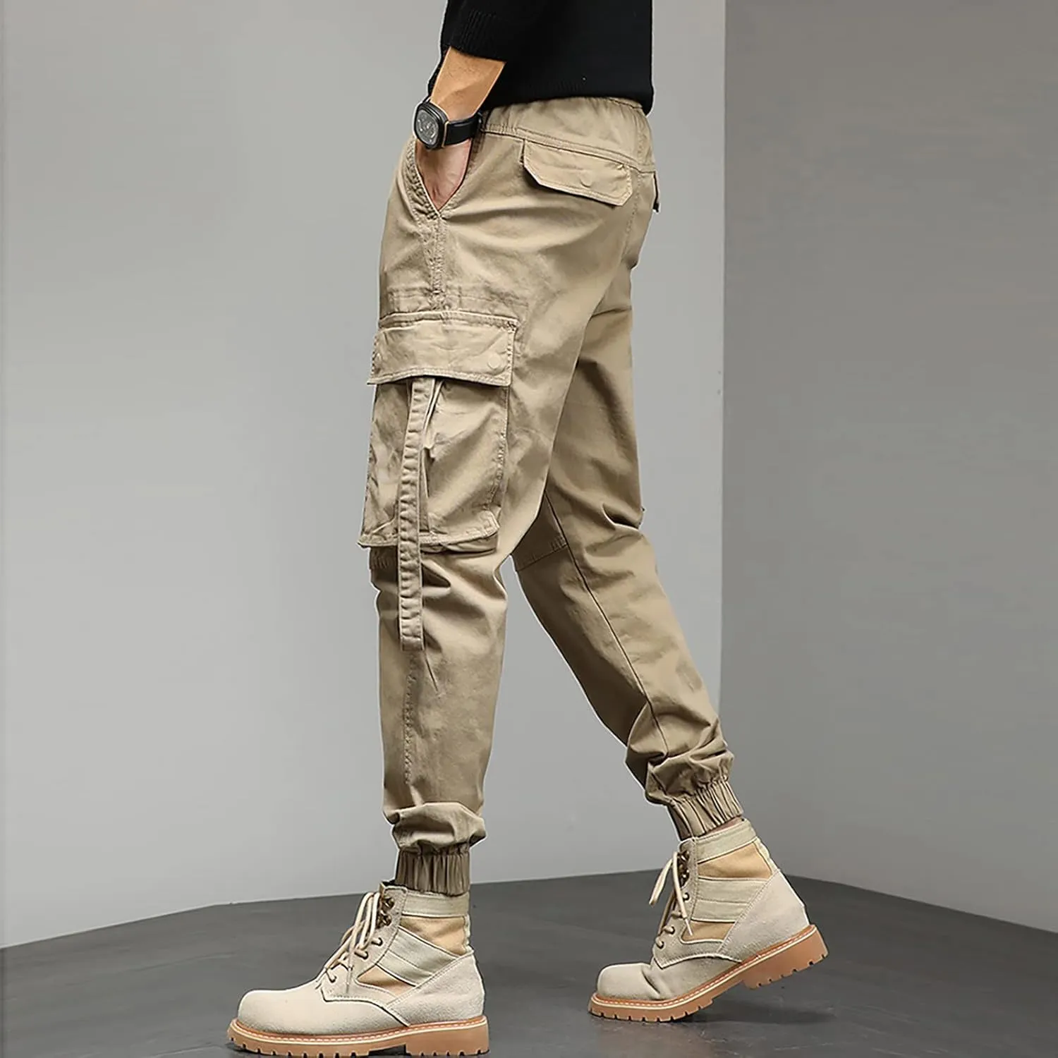 Mens Workout Cargo Sweatpants Sweatpants Long Pants Workout Trousers Men's Fleece Sweatpants Cotton Soft Sherpa Lined