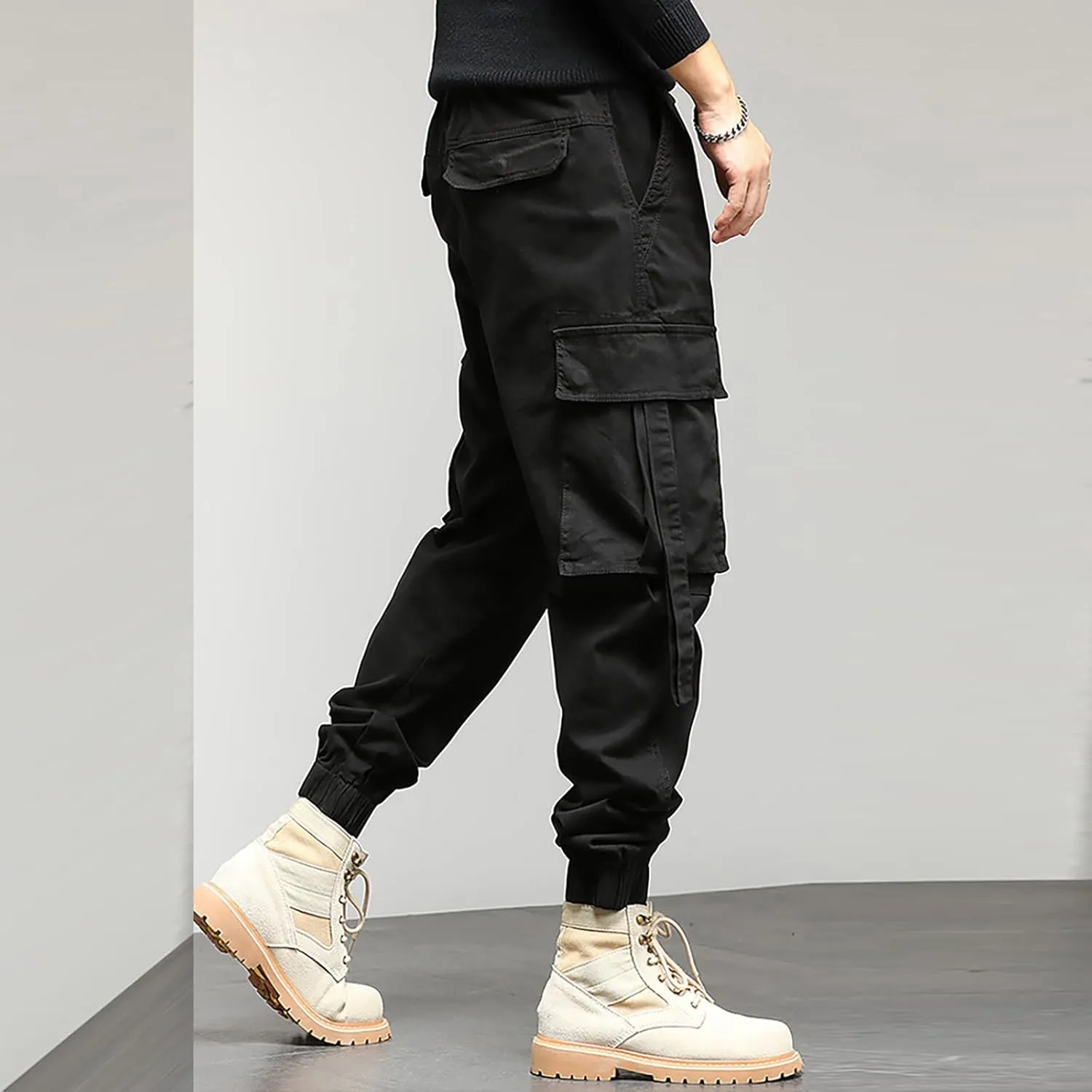 Mens Workout Cargo Sweatpants Sweatpants Long Pants Workout Trousers Men's Fleece Sweatpants Cotton Soft Sherpa Lined