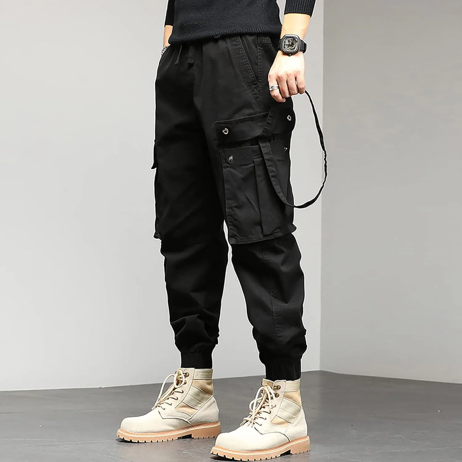 Mens Workout Cargo Sweatpants Sweatpants Long Pants Workout Trousers Men's Fleece Sweatpants Cotton Soft Sherpa Lined