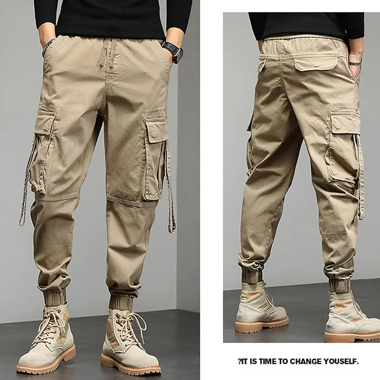Mens Workout Cargo Sweatpants Sweatpants Long Pants Workout Trousers Men's Fleece Sweatpants Cotton Soft Sherpa Lined