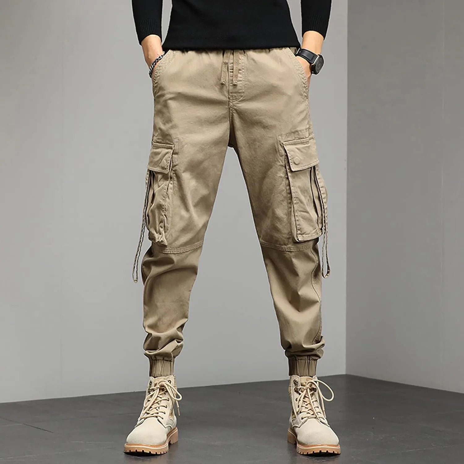 Mens Workout Cargo Sweatpants Sweatpants Long Pants Workout Trousers Men's Fleece Sweatpants Cotton Soft Sherpa Lined