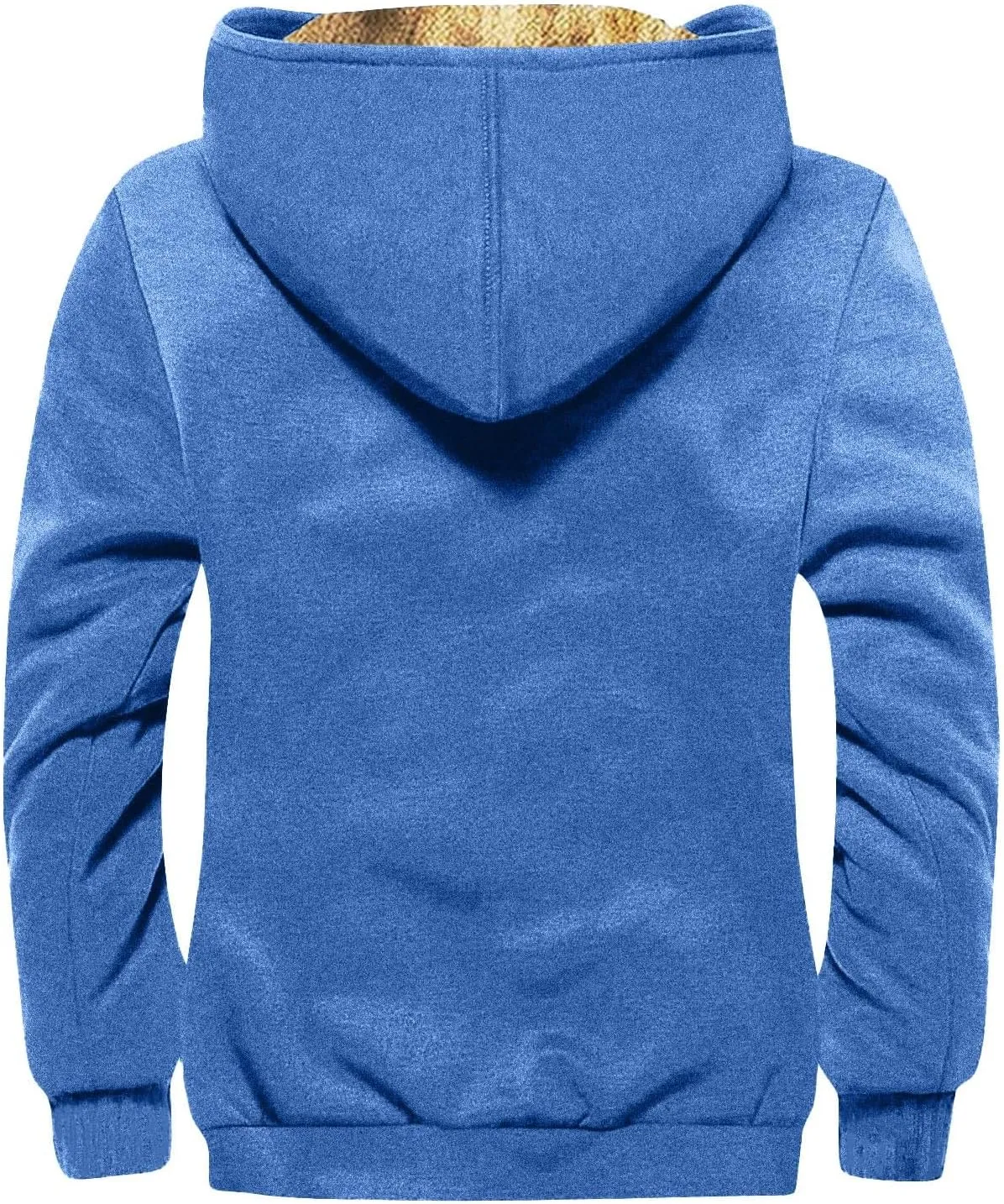 Mens Zip Up Hoodie Solid Color Hoodie Fashion Heavyweight Cotton Fleece Sherpa Lined Jacket Fall Jacket Coat