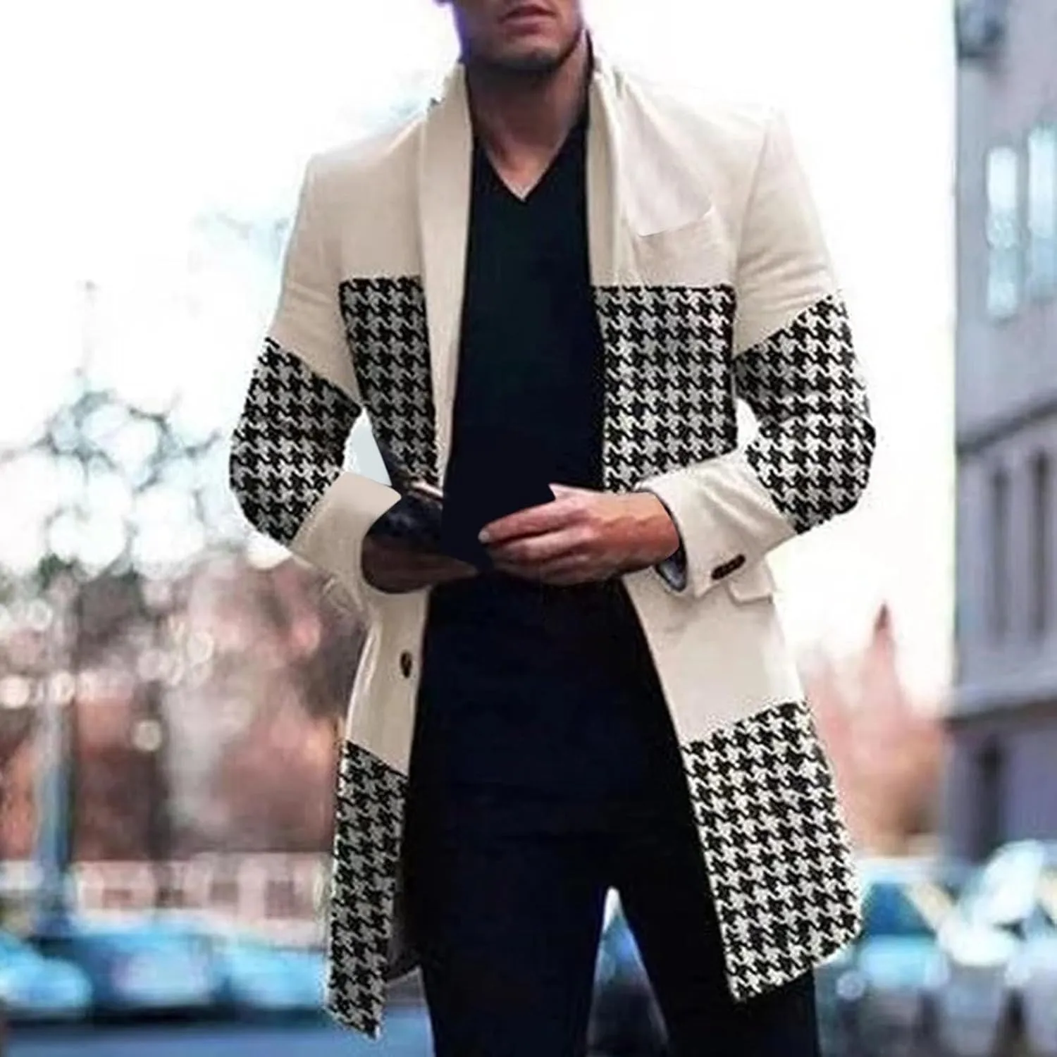 MIDOO Mens Jackets Casual Stylish Fashion Fall Casual Stand Collar Button Long Sleeve Pocket Coat Jacket Sport Outdoor Top