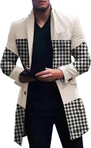 MIDOO Mens Jackets Casual Stylish Fashion Fall Casual Stand Collar Button Long Sleeve Pocket Coat Jacket Sport Outdoor Top