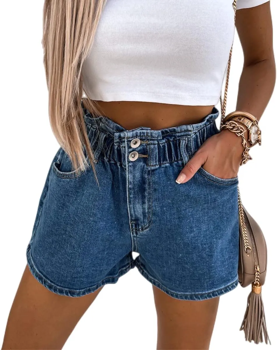 Mmoneyake Women Sexy Short Jeans Skirts Low Waist Denim Shorts with Belt Buckled Belt Drop Waist Straight Denim Skirt