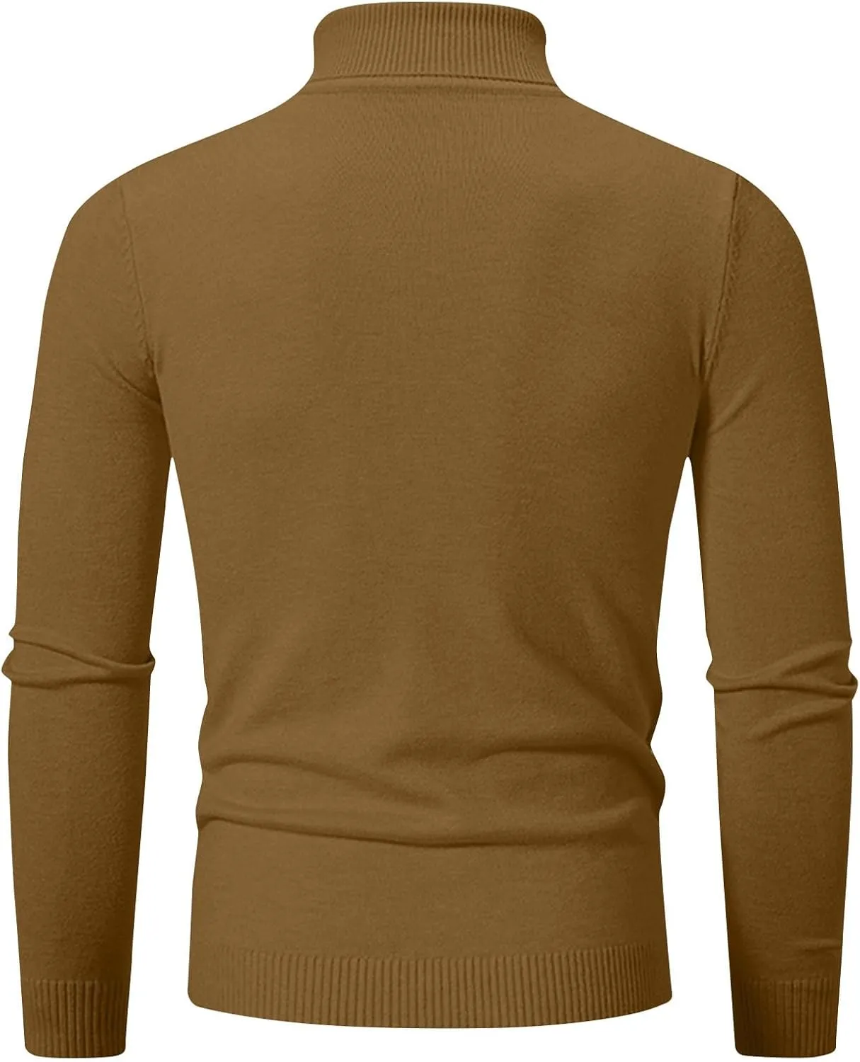 Muscularfit Knitted Turtleneck Sweaters for Men Long Sleeve Plain Button Design Casual Pullover Sweater Lightweight Sweaters