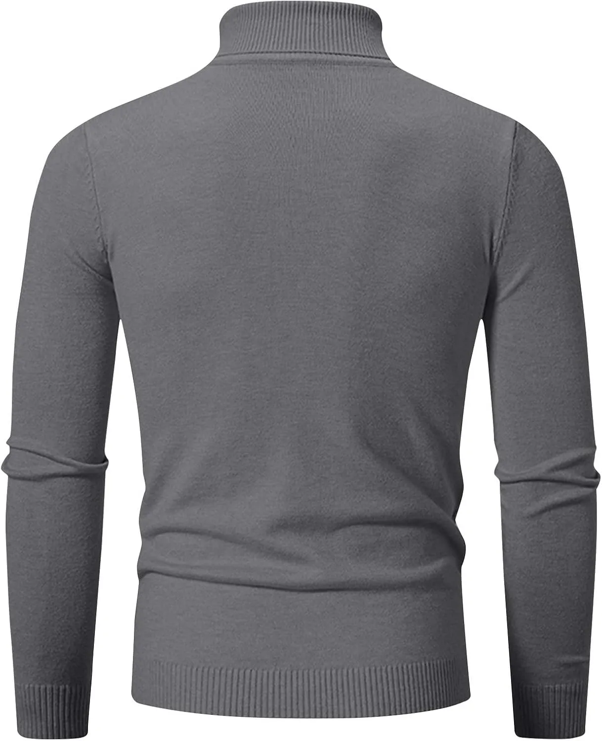 Muscularfit Knitted Turtleneck Sweaters for Men Long Sleeve Plain Button Design Casual Pullover Sweater Lightweight Sweaters