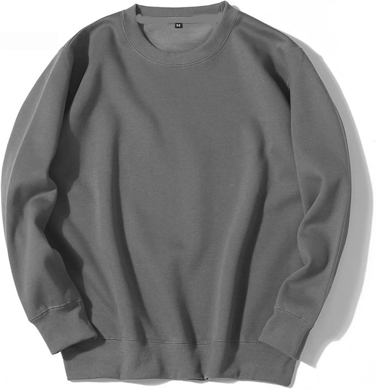Muscularfit Tshirts Shirts for Men Long Sleeve Crewneck Sweatshirts Causal Solid Athletic Gym Workout Tee Tops Loose Pullover