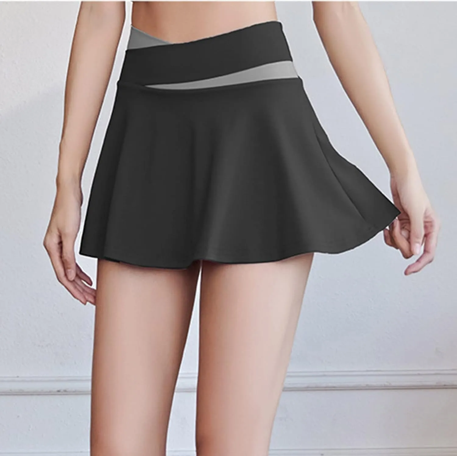 NATHGAM Women's Tennis Skirts High Waisted Tummy Control Pleated Golf Swim Skorts Summer Athletic Running Sports Mini Skorts