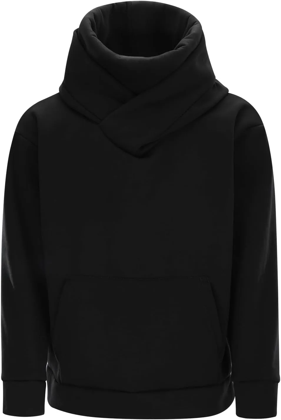 Ninja Hoodie Men Double Neckline Harajuku Cotton Pullover Sweatshirts Windproof Hip Hop Balaclava Fleece Lined Hoodies