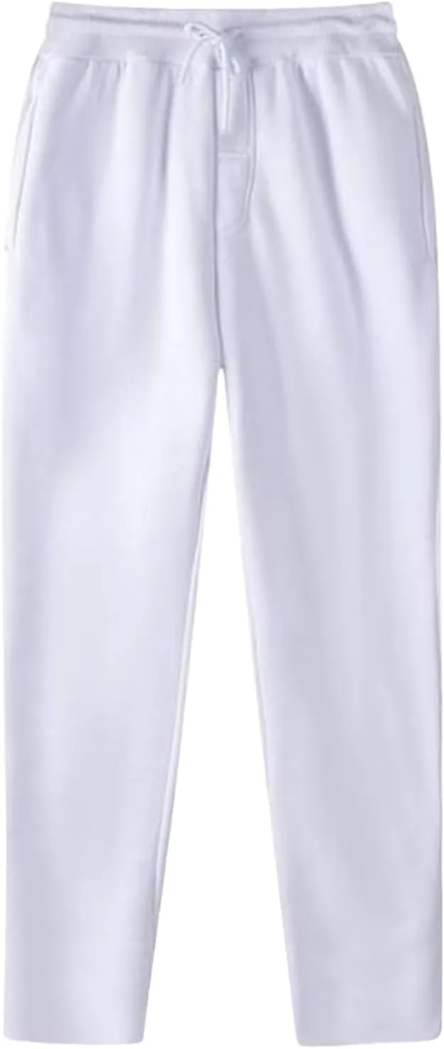 Open Leg Baggy Sweatpants for Women Fleece Lined Tall Comfy Wide Leg Sweat Pants Solid Open Bottom Straight Leg Loose
