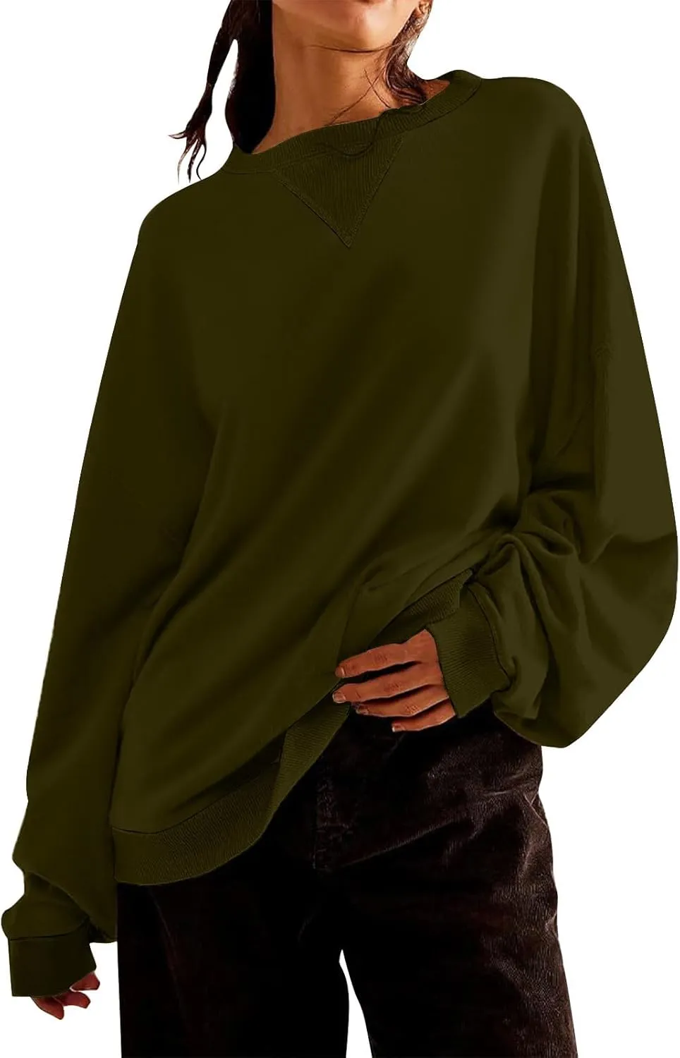 Oversized Crewneck Sweatshirt For Women Fall Fashion 2024 Casual Loose Soft Pullover Tops Long Sleeve y2k Clothes