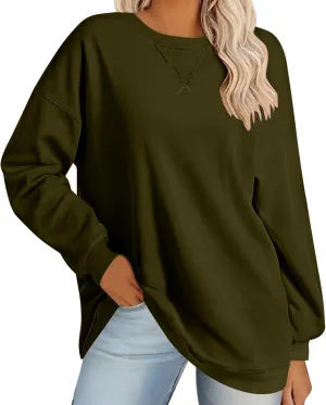 Oversized Crewneck Sweatshirt For Women Fall Fashion 2024 Casual Loose Soft Pullover Tops Long Sleeve y2k Clothes