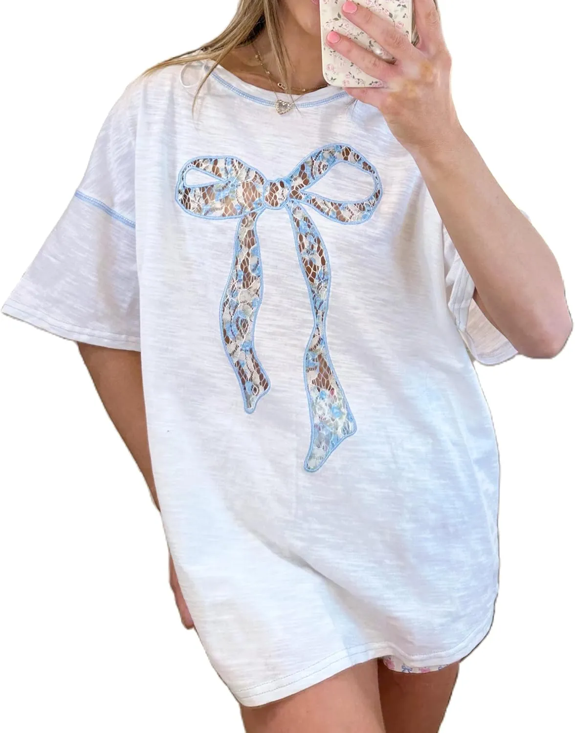 Oversized Graphic Tshirts for Women Teen Girls Y2k Short Sleeve Crewneck Graphic Tee Loose Shirt Summer Streetwear