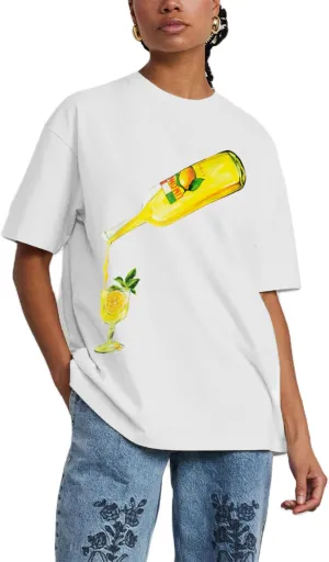 Oversized Graphic Tshirts for Women Y2K Short Sleeve Loose Fit Tee Shirt Vintage Aesthetic Drop Shoulder Blouse Top