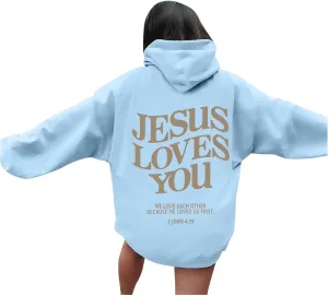 Oversized Hoodie for Women Thankful Grateful Blessed Letter Printede Hooded Hoodies Causal Sweatshirts with Pocket Pullover