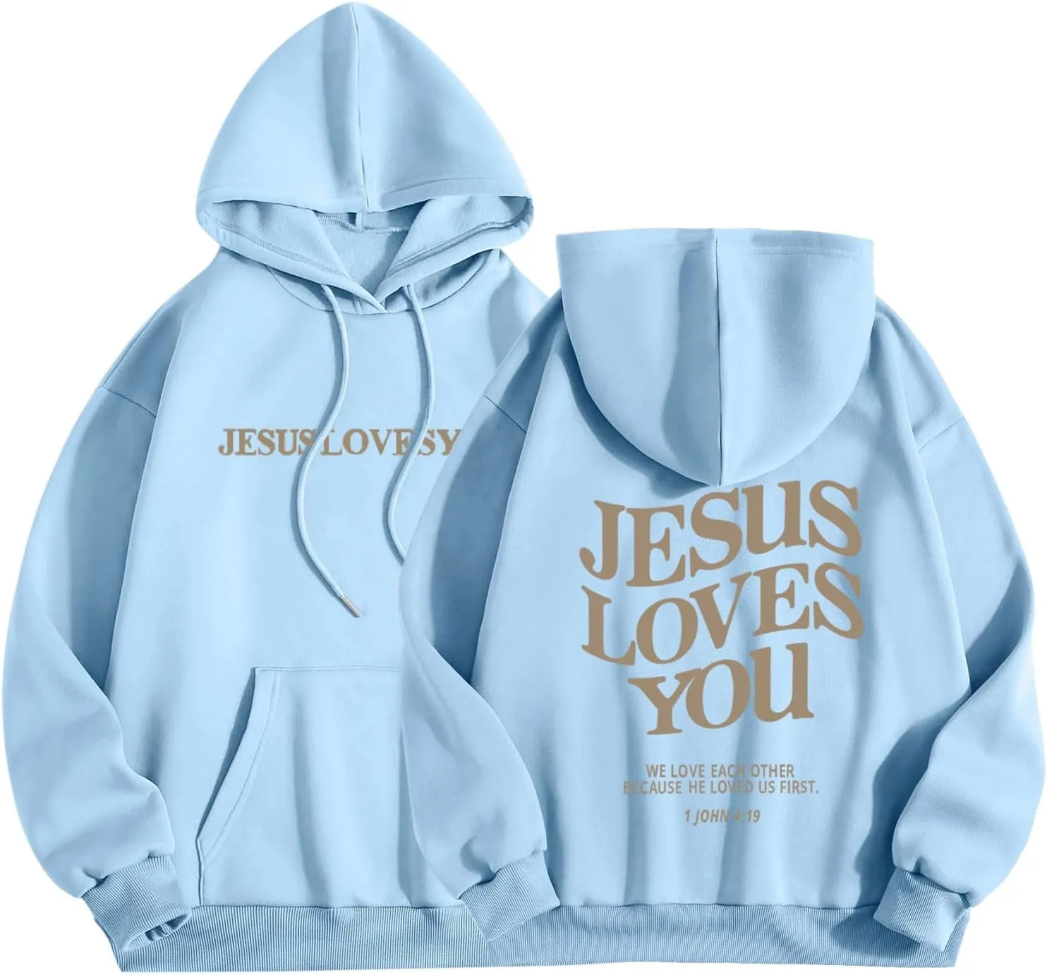 Oversized Hoodie for Women Thankful Grateful Blessed Letter Printede Hooded Hoodies Causal Sweatshirts with Pocket Pullover
